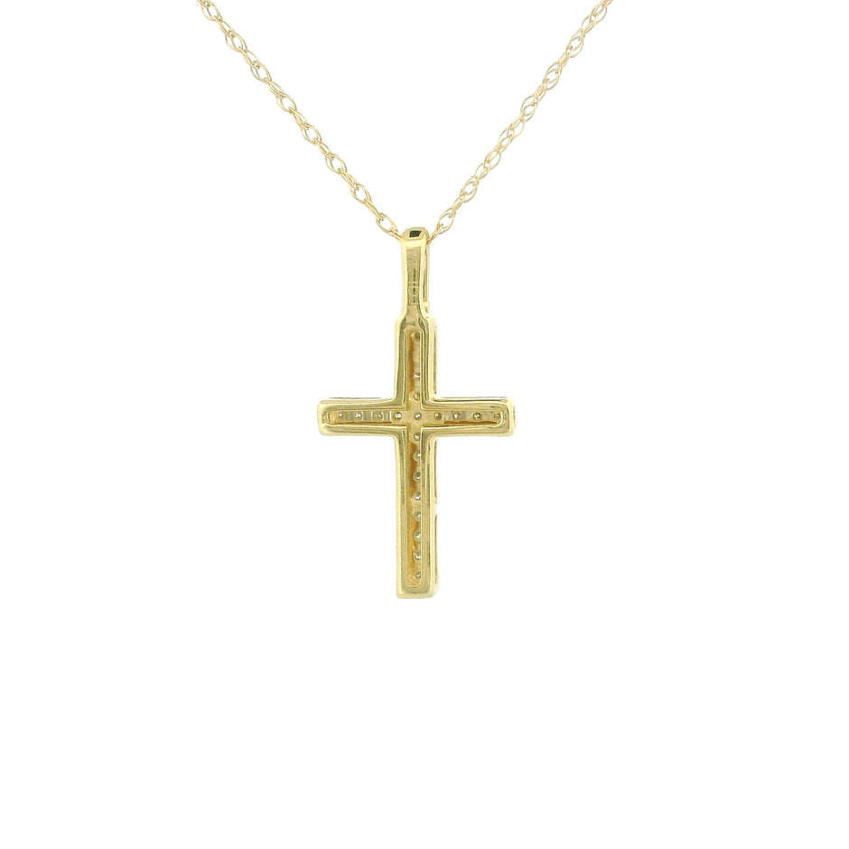 14k Gold Small Cross Charm Necklace