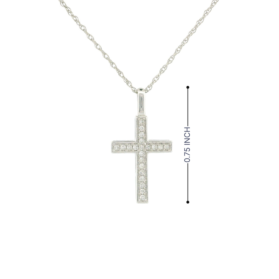14k Gold Small Cross Charm Necklace