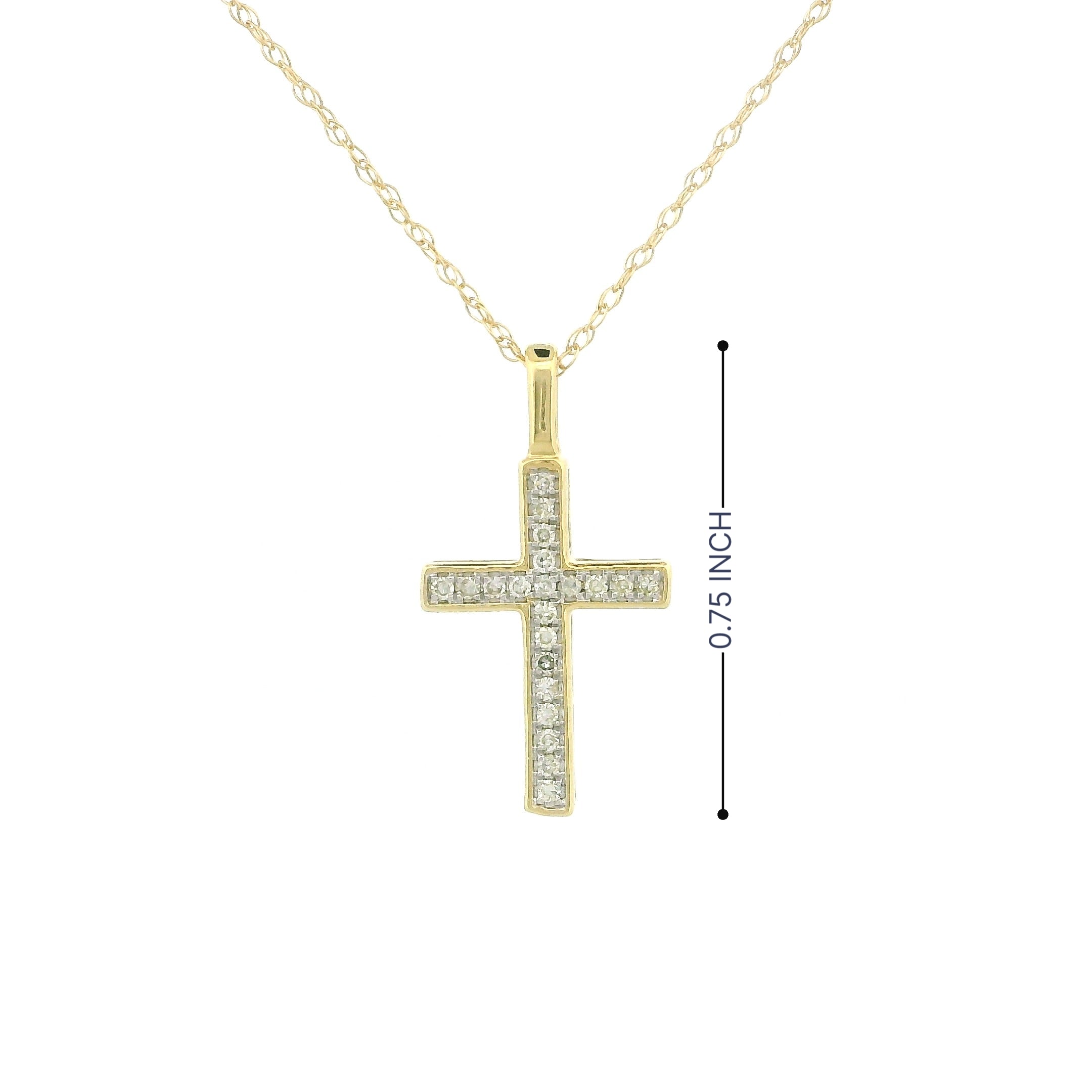 14k Gold Small Cross Charm Necklace