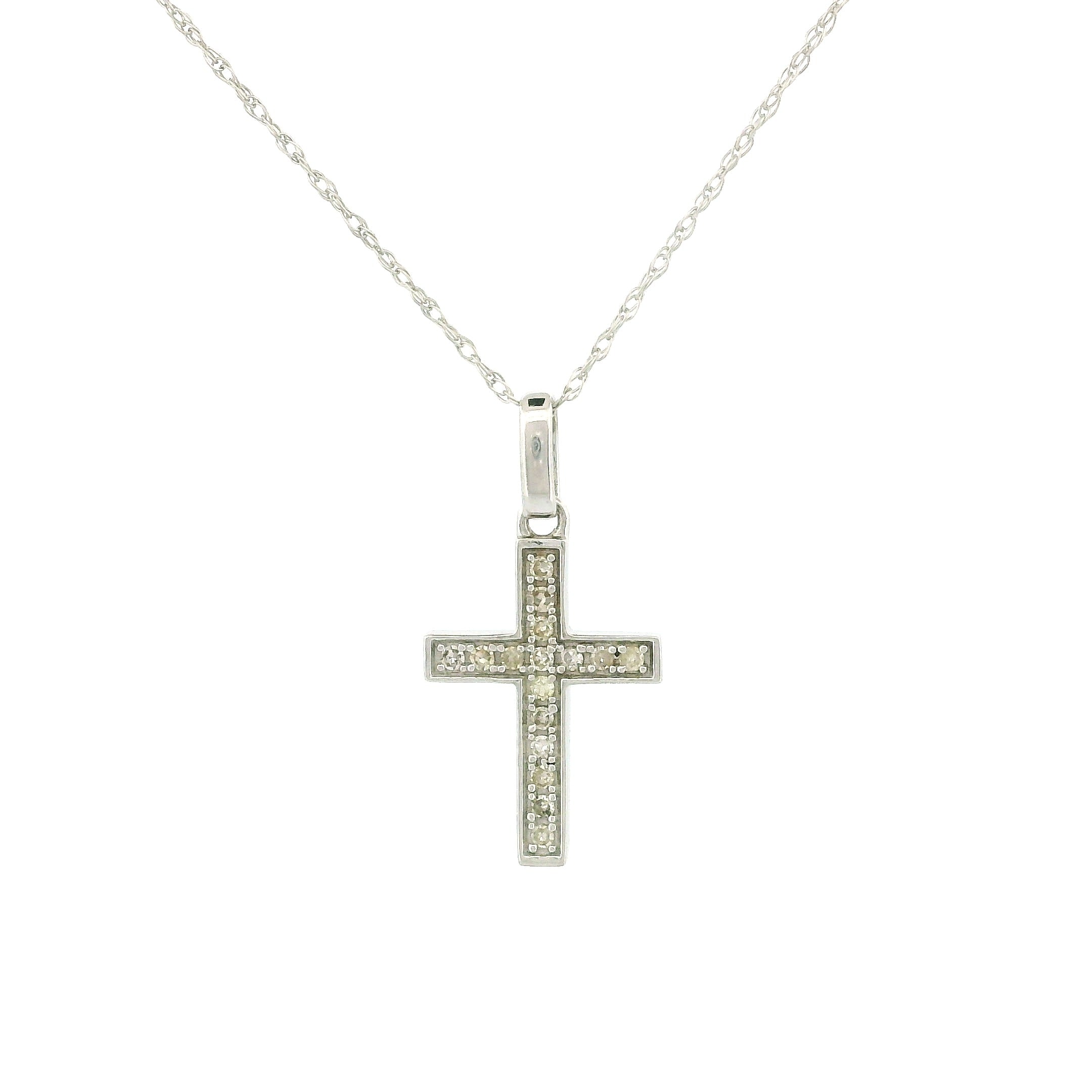 14k Gold Small Cross Charm Necklace
