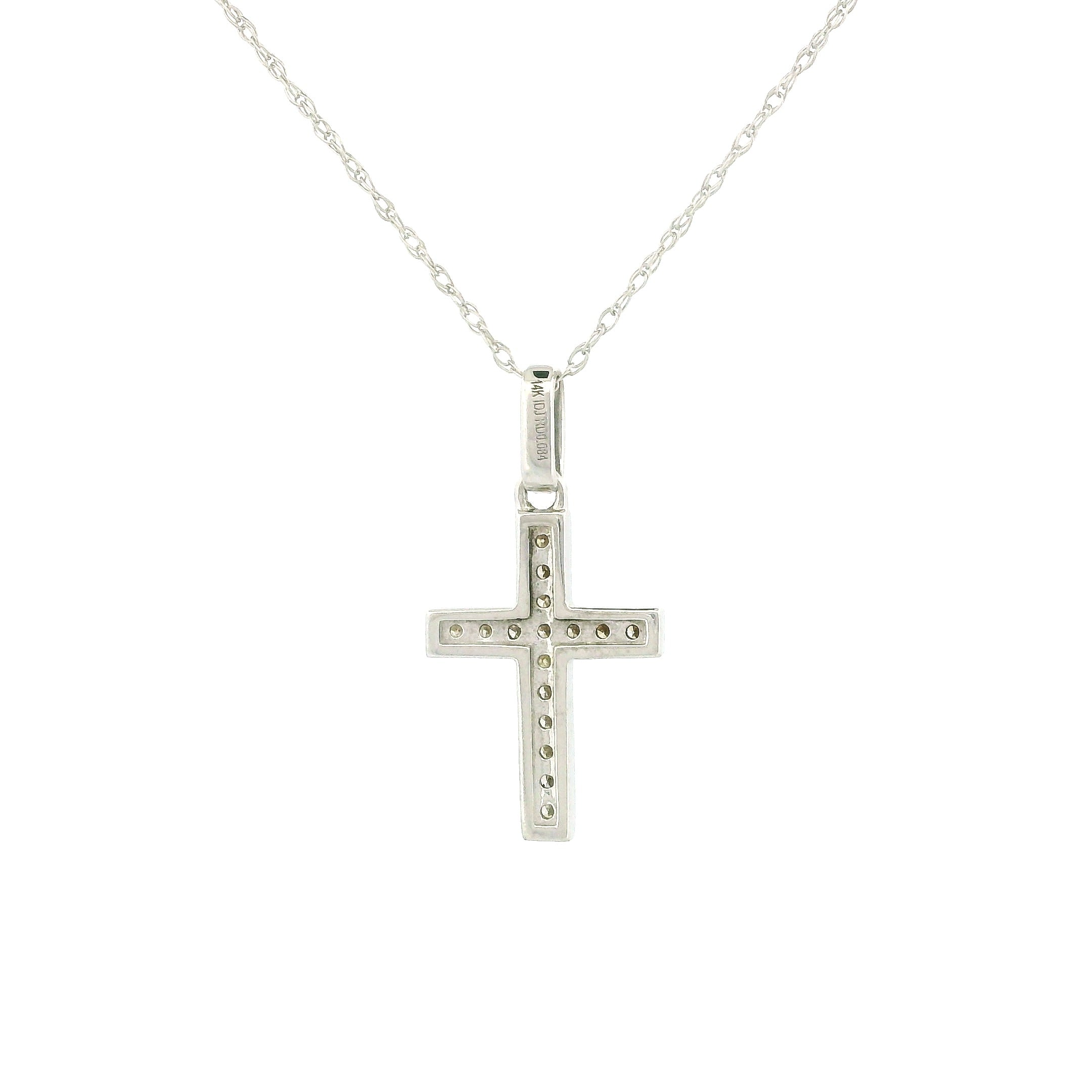 14k Gold Small Cross Charm Necklace