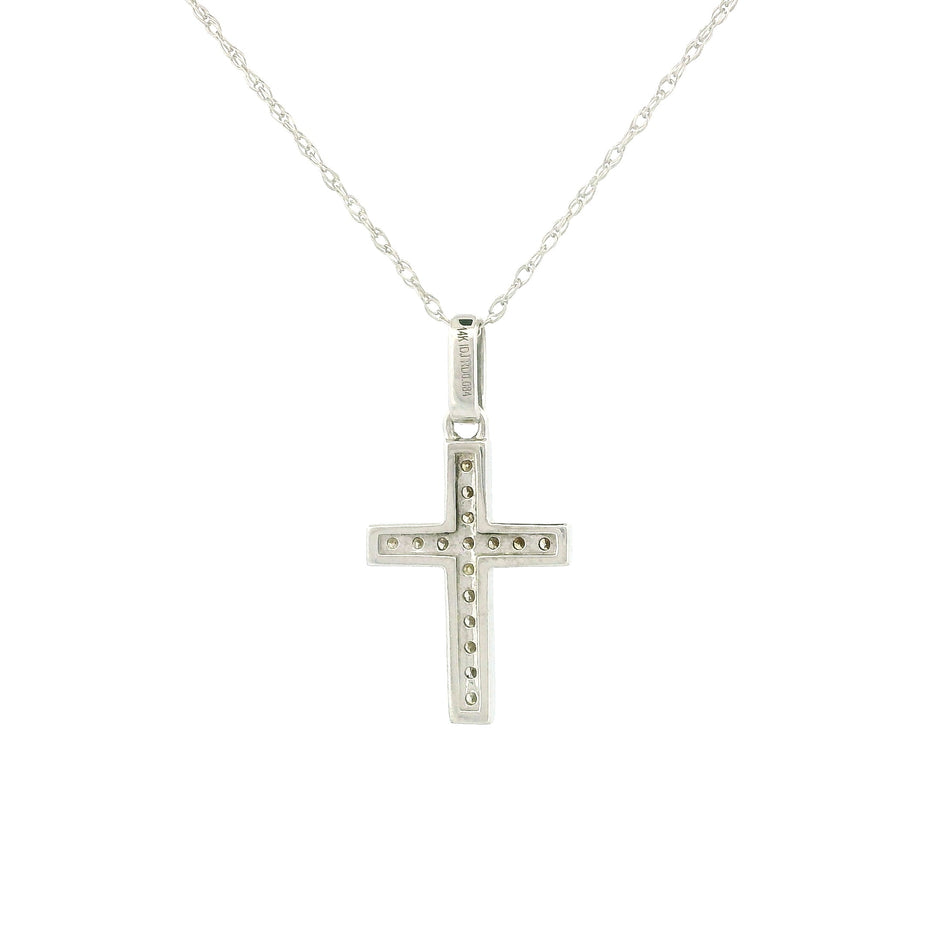 14k Gold Small Cross Charm Necklace