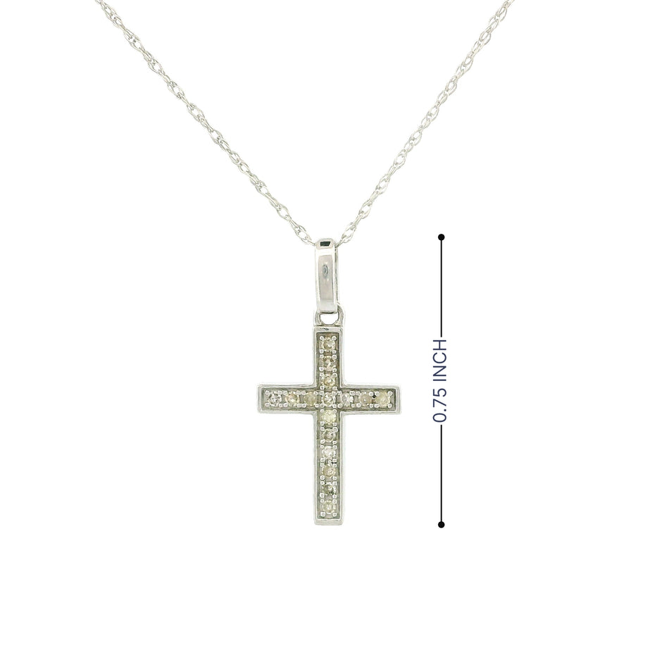 14k Gold Small Cross Charm Necklace