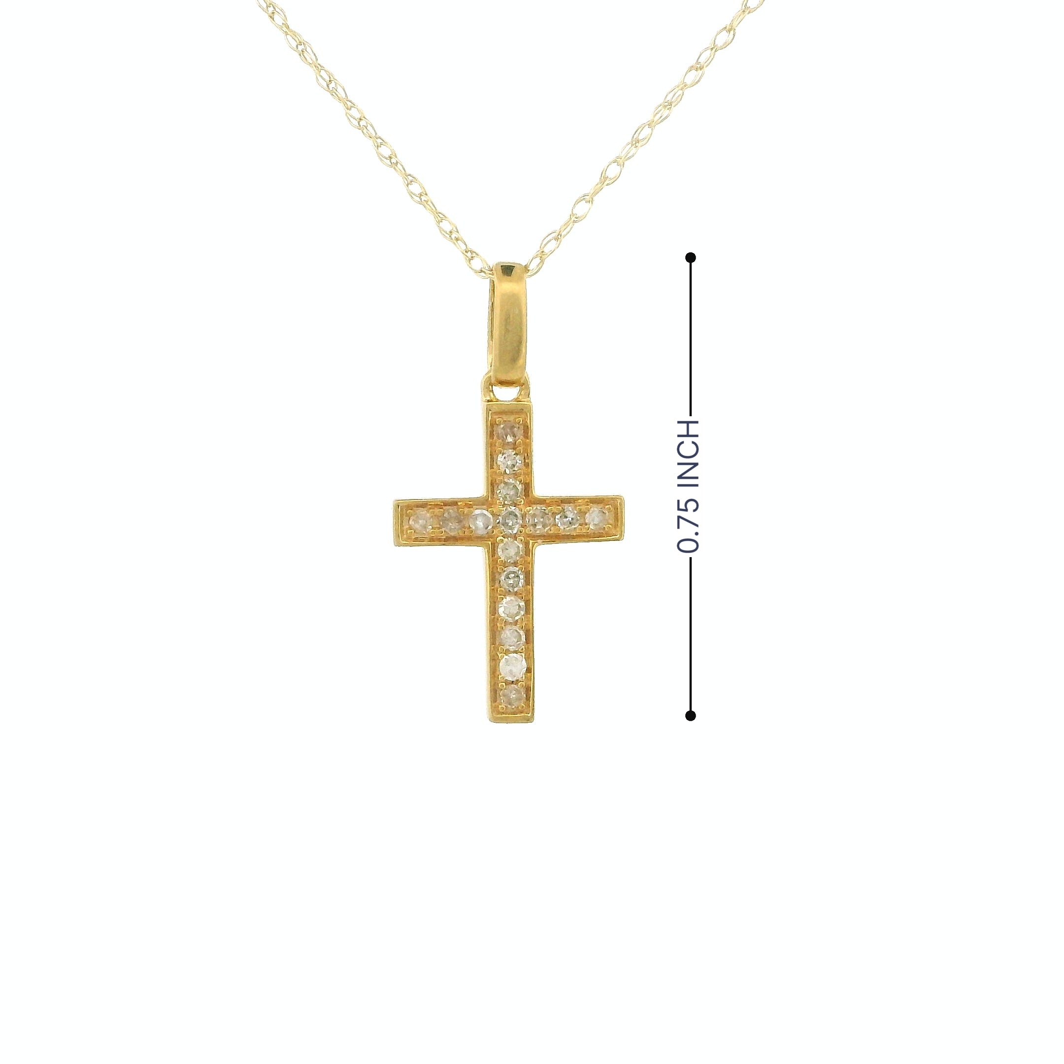 14k Gold Small Cross Charm Necklace