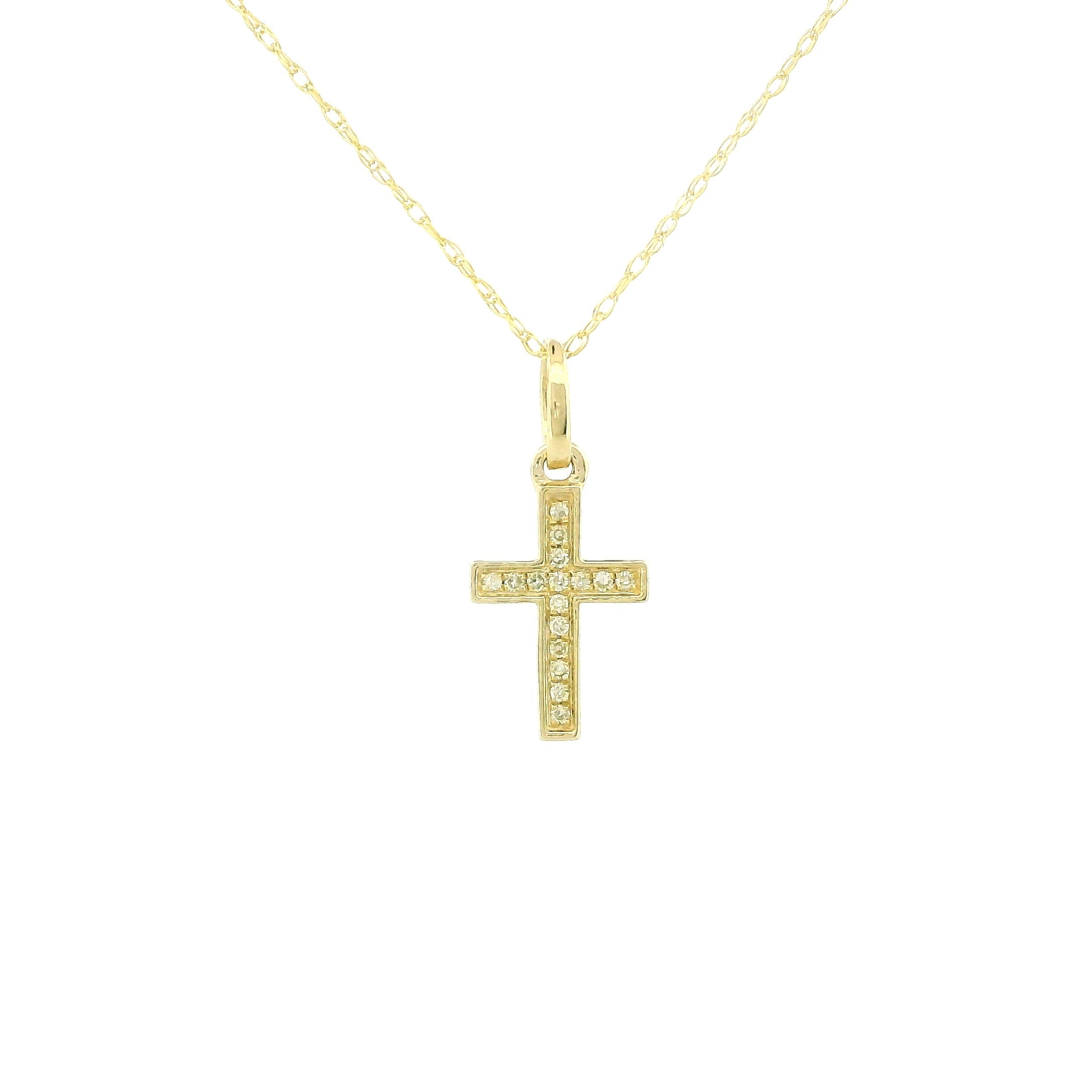 14k Gold Cross Charm Necklace