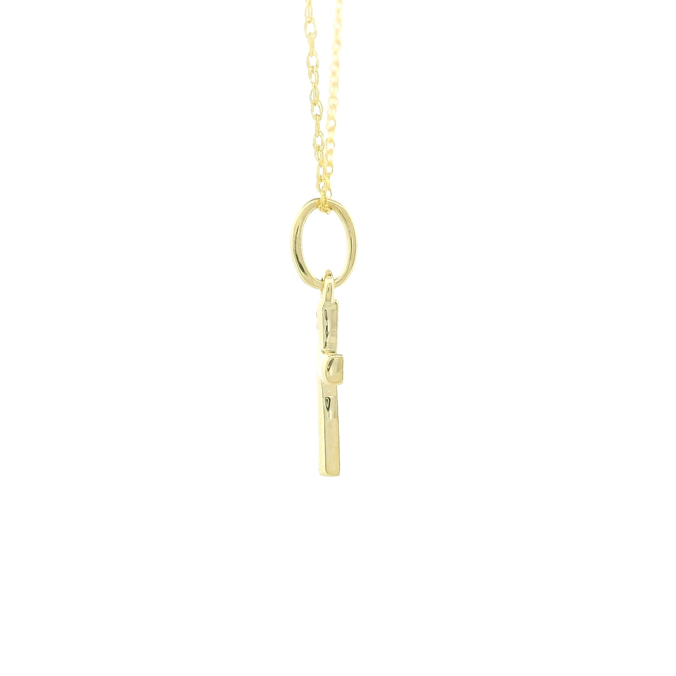 14k Gold Cross Charm Necklace