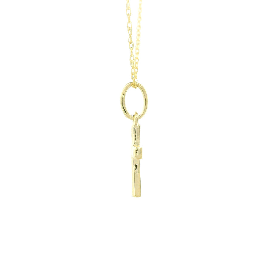 14k Gold Cross Charm Necklace