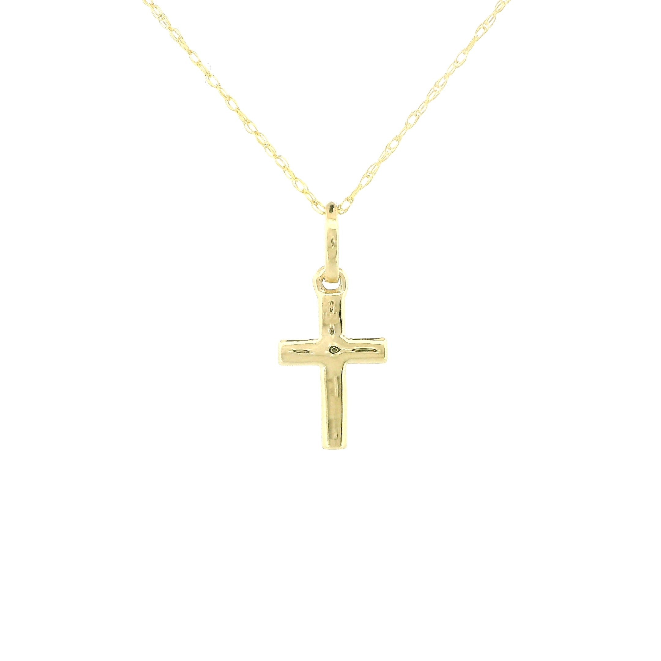 14k Gold Cross Charm Necklace