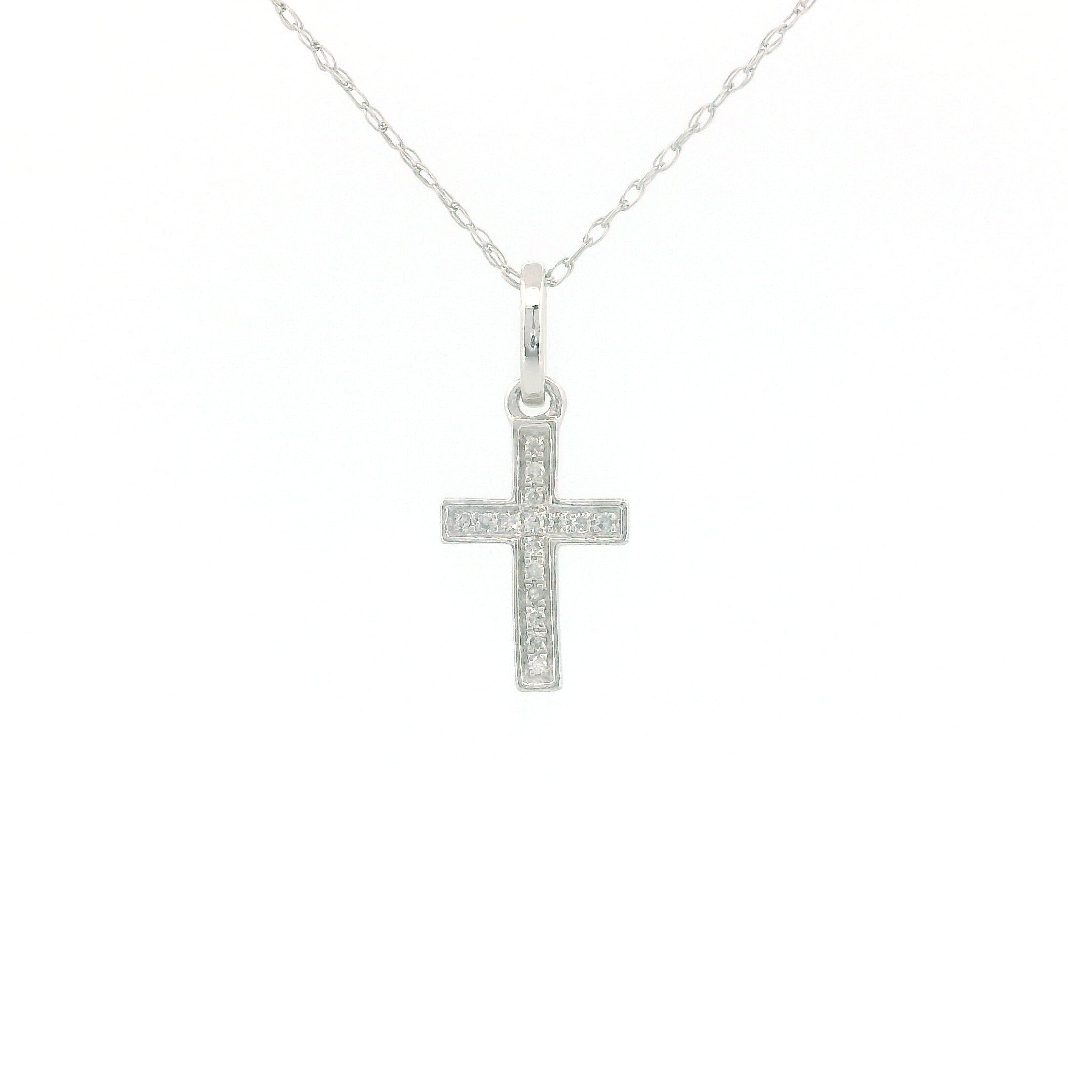 14k Gold Cross Charm Necklace