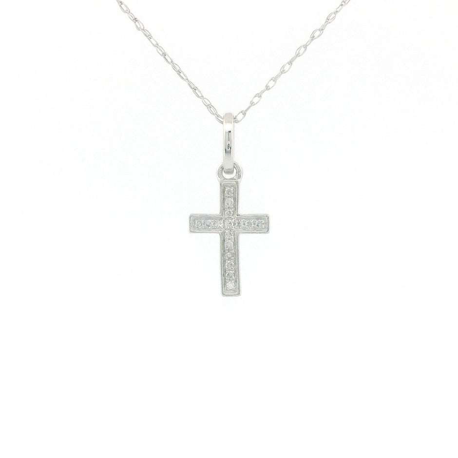 14k Gold Cross Charm Necklace