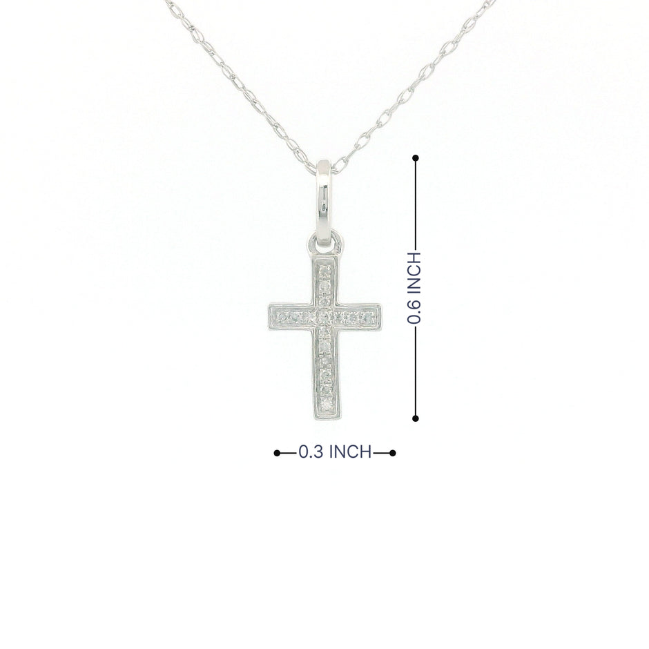 14k Gold Cross Charm Necklace