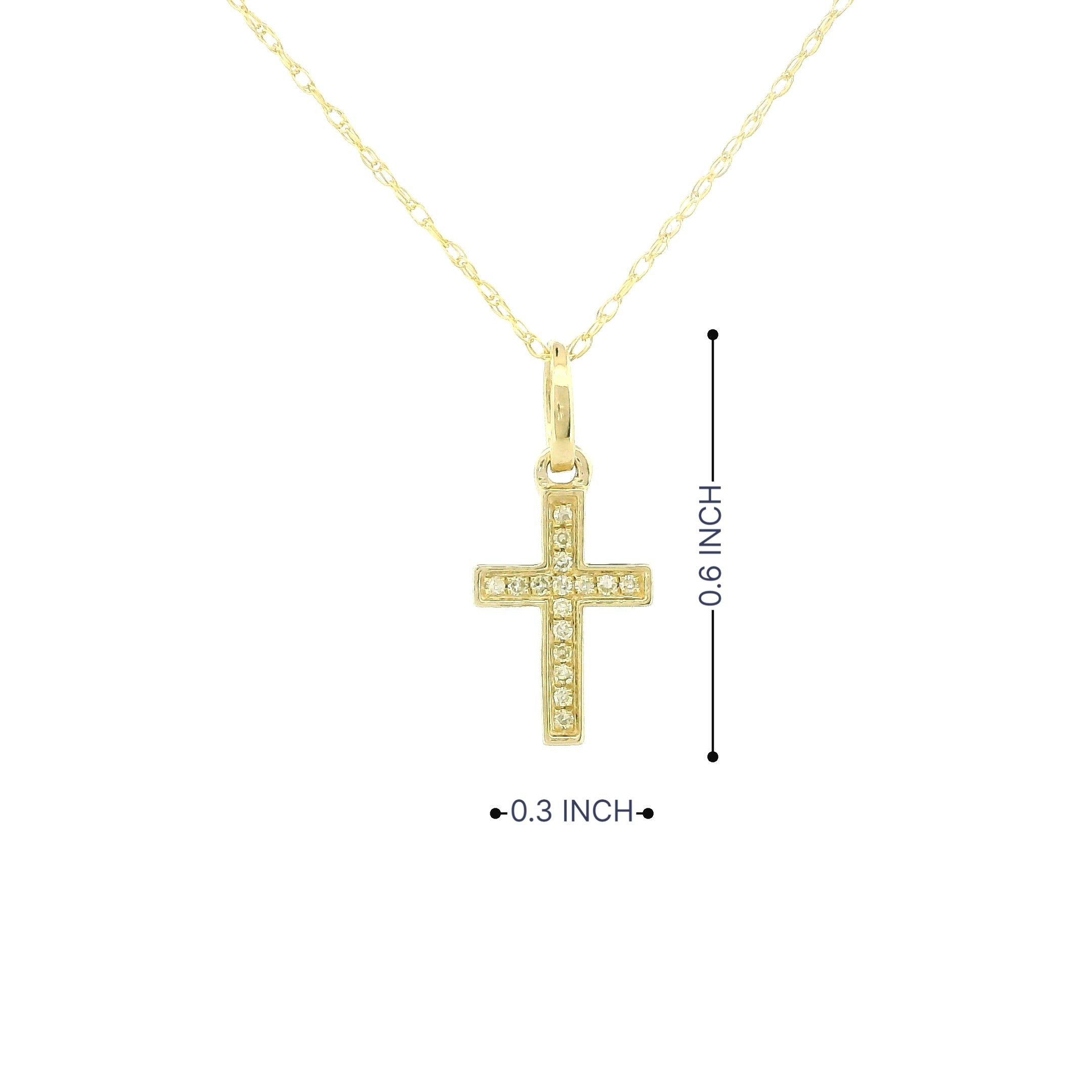 14k Gold Cross Charm Necklace