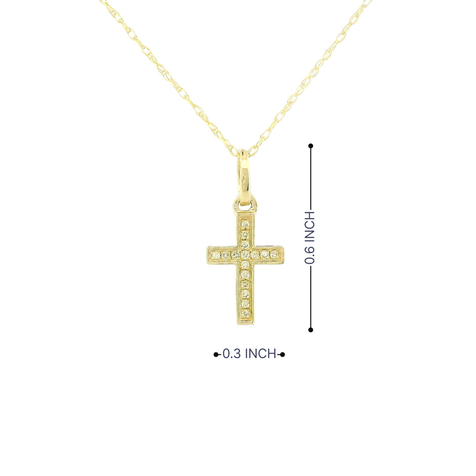 14k Gold Cross Charm Necklace