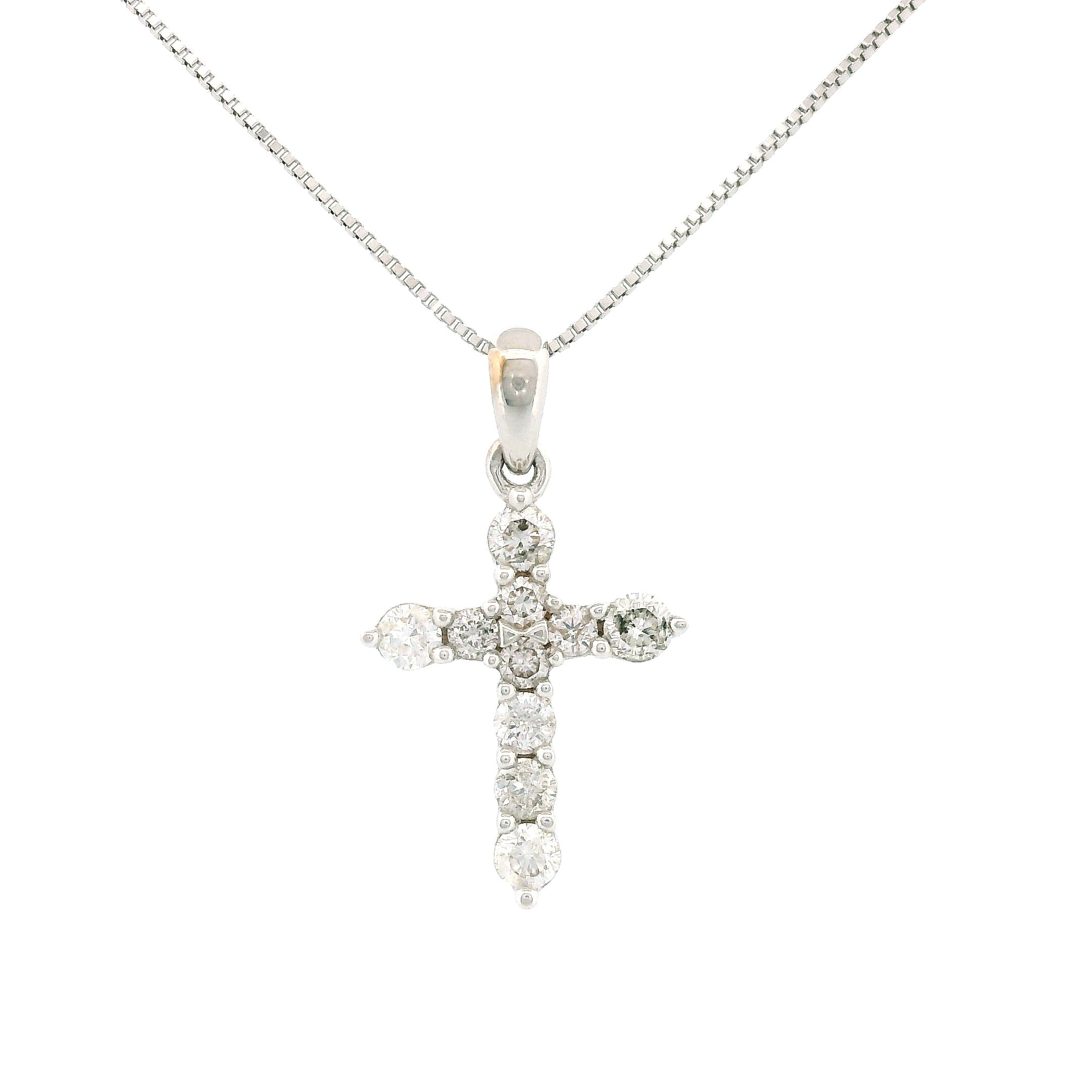 14k Gold Cross Diamond Necklace