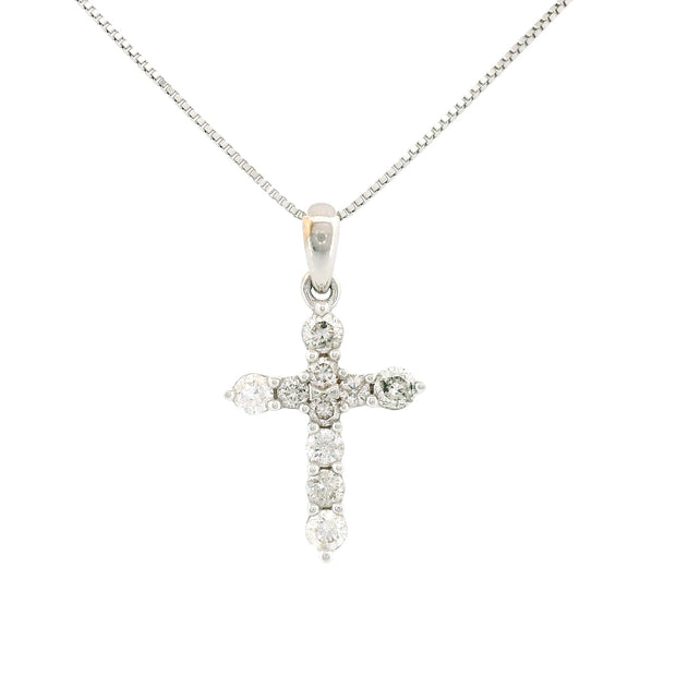 14k Gold Cross Diamond Necklace