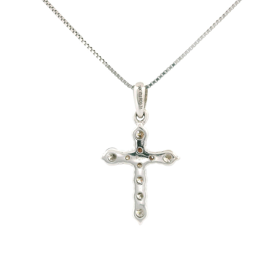 14k Gold Cross Diamond Necklace
