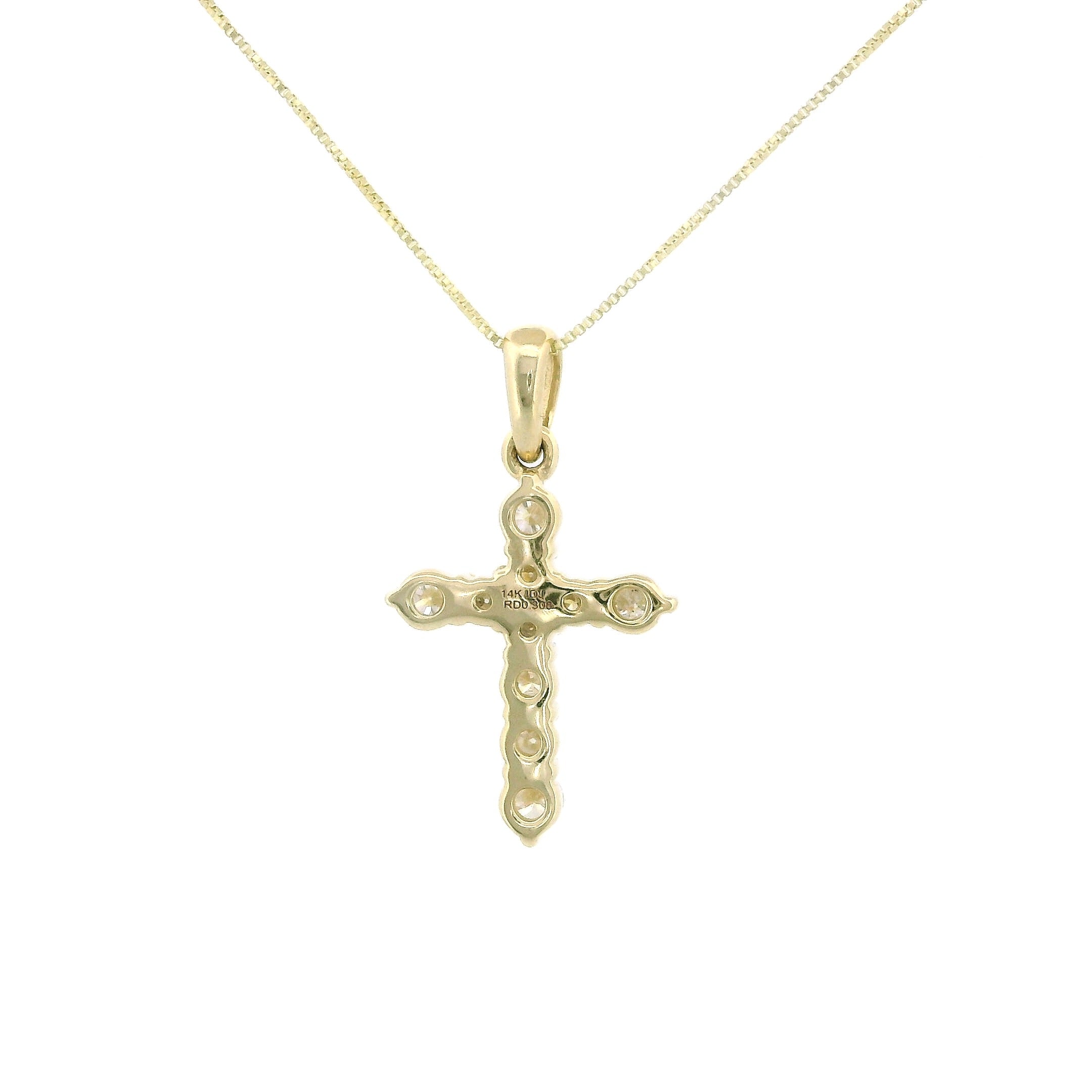 14k Gold Cross Diamond Necklace