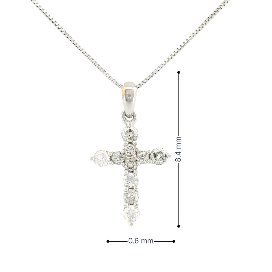 14k Gold Cross Diamond Necklace