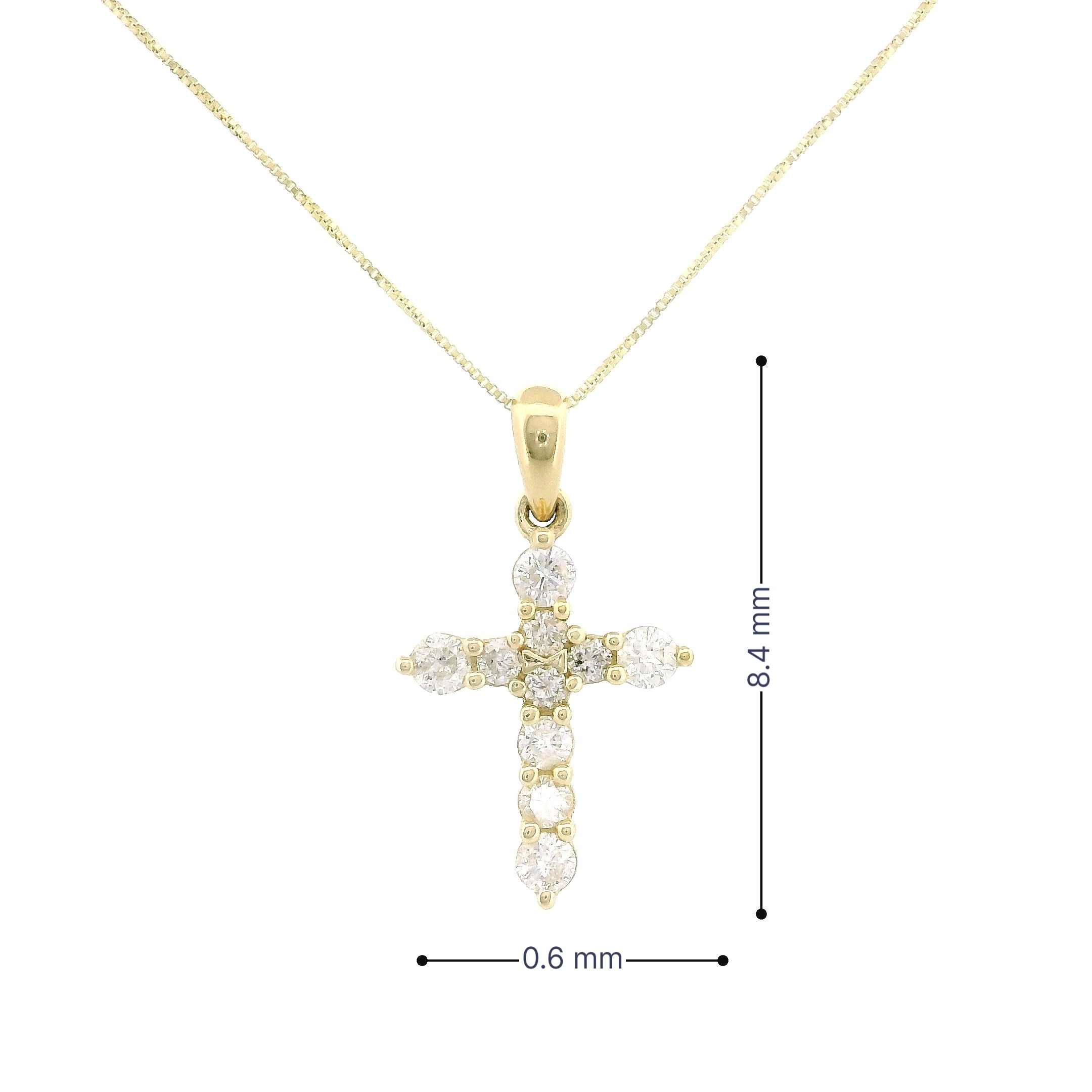 14k Gold Cross Diamond Necklace