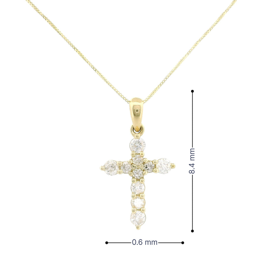 14k Gold Cross Diamond Necklace