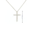 14k Gold Tiny Cross Diamond Necklace, Prong Setting
