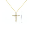 14k Gold Tiny Cross Diamond Necklace, Prong Setting