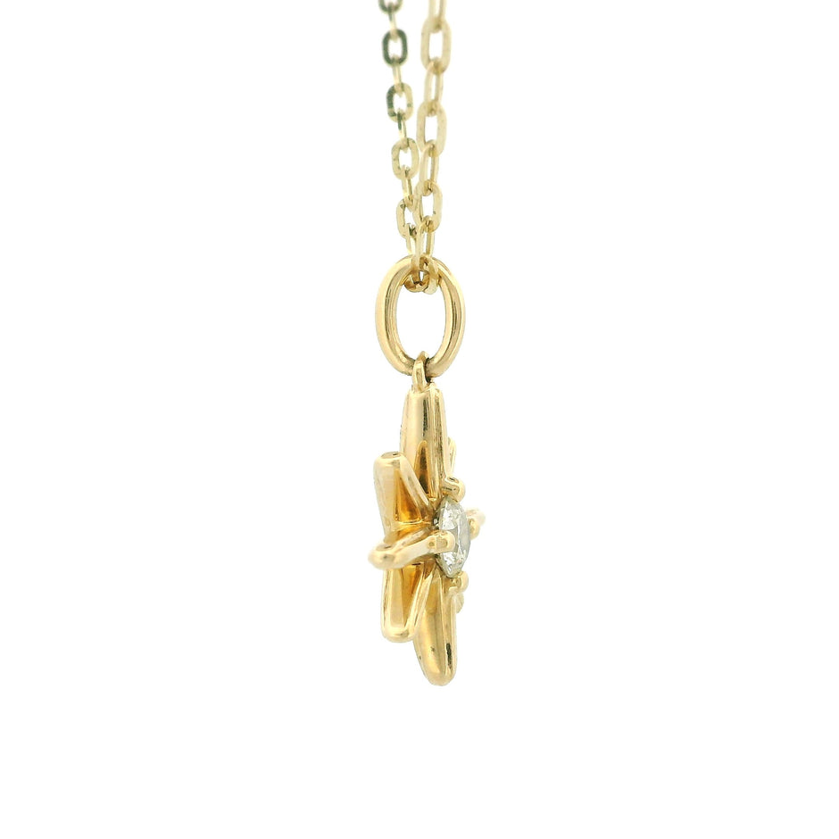 10k Gold North Star Charm Necklace