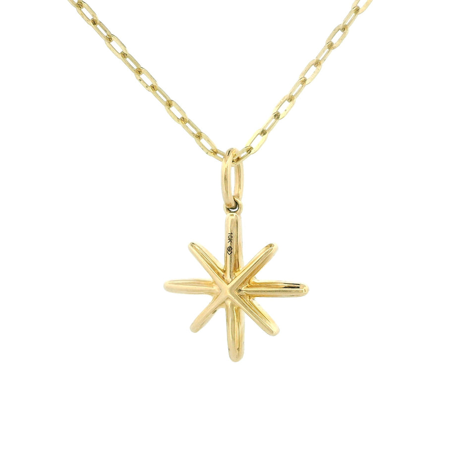 10k Gold North Star Charm Necklace