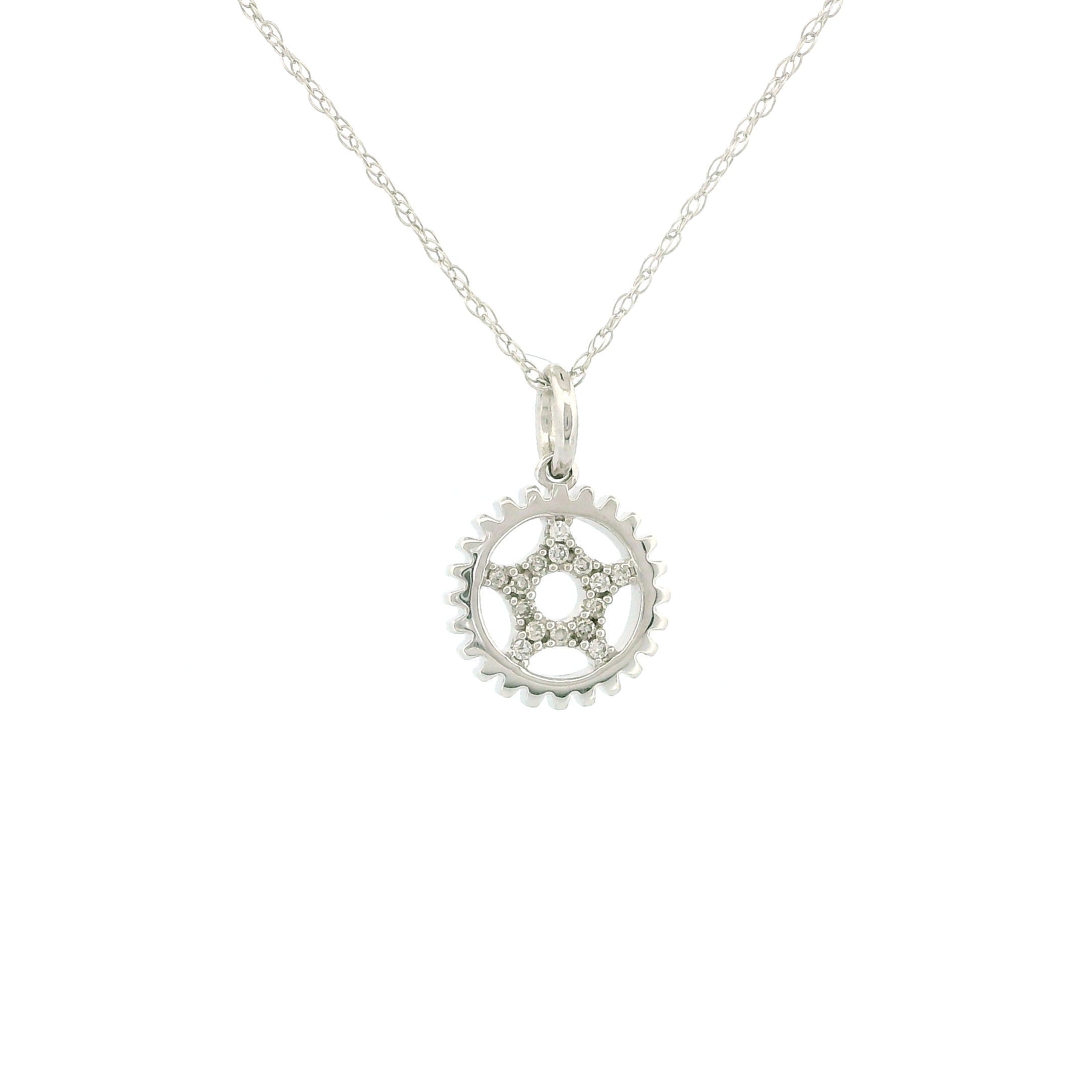 10k Gold Star Halo Charm Necklace
