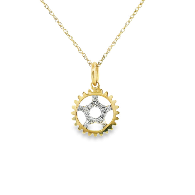 10k Gold Star Halo Charm Necklace