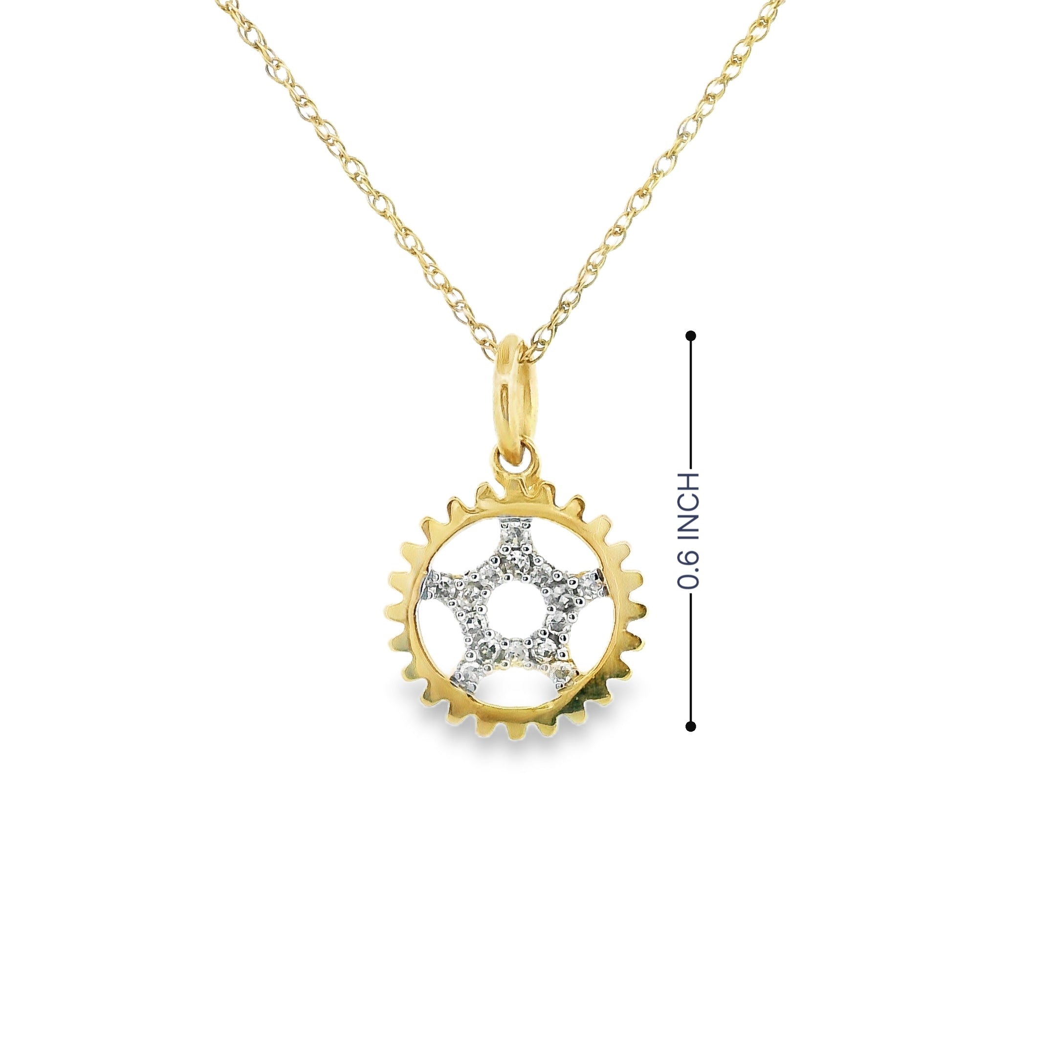 10k Gold Star Halo Charm Necklace