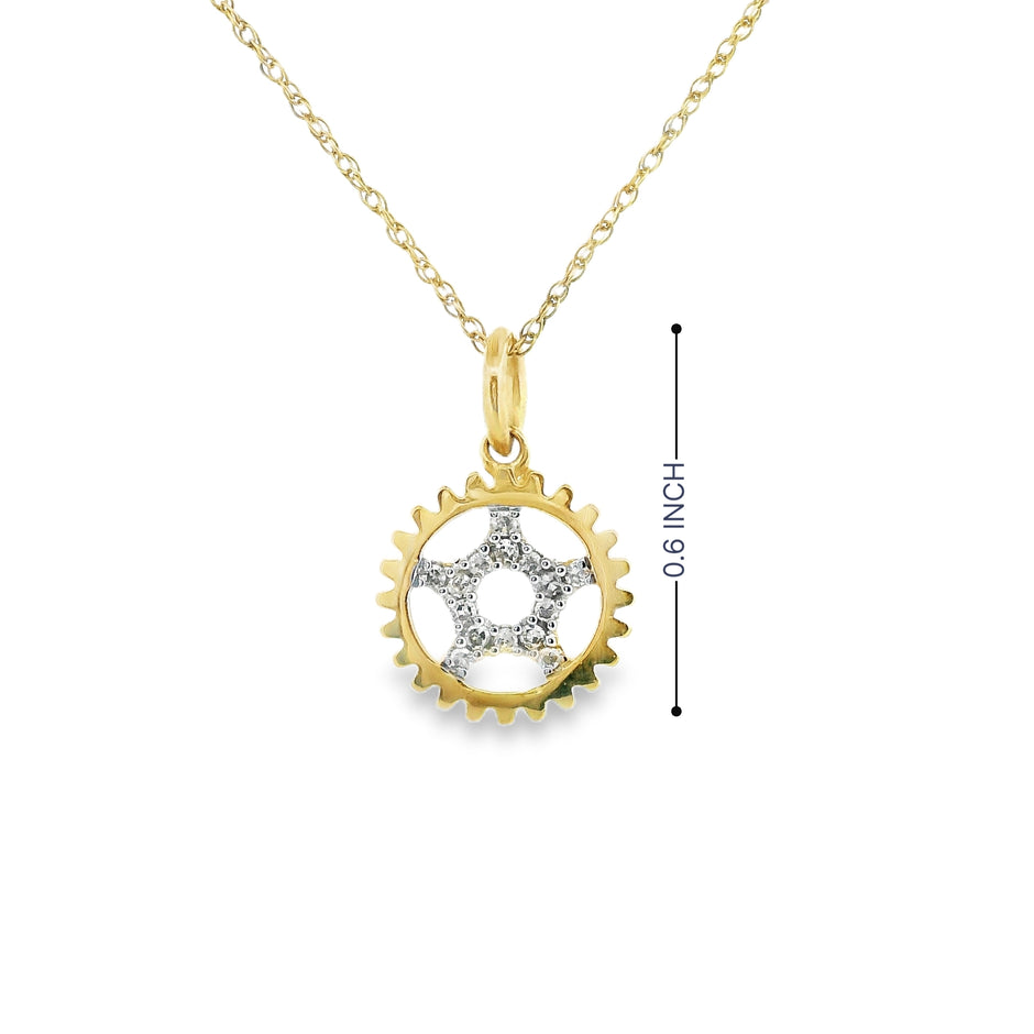 10k Gold Star Halo Charm Necklace