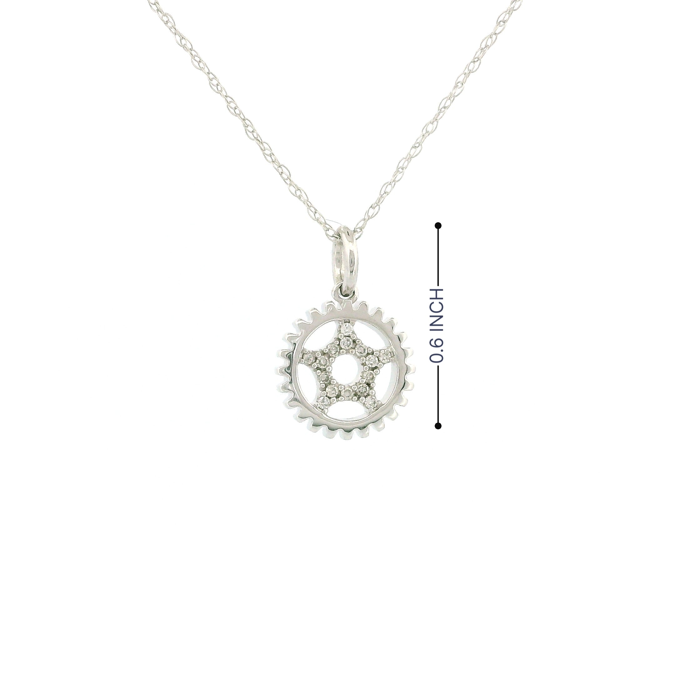 10k Gold Star Halo Charm Necklace