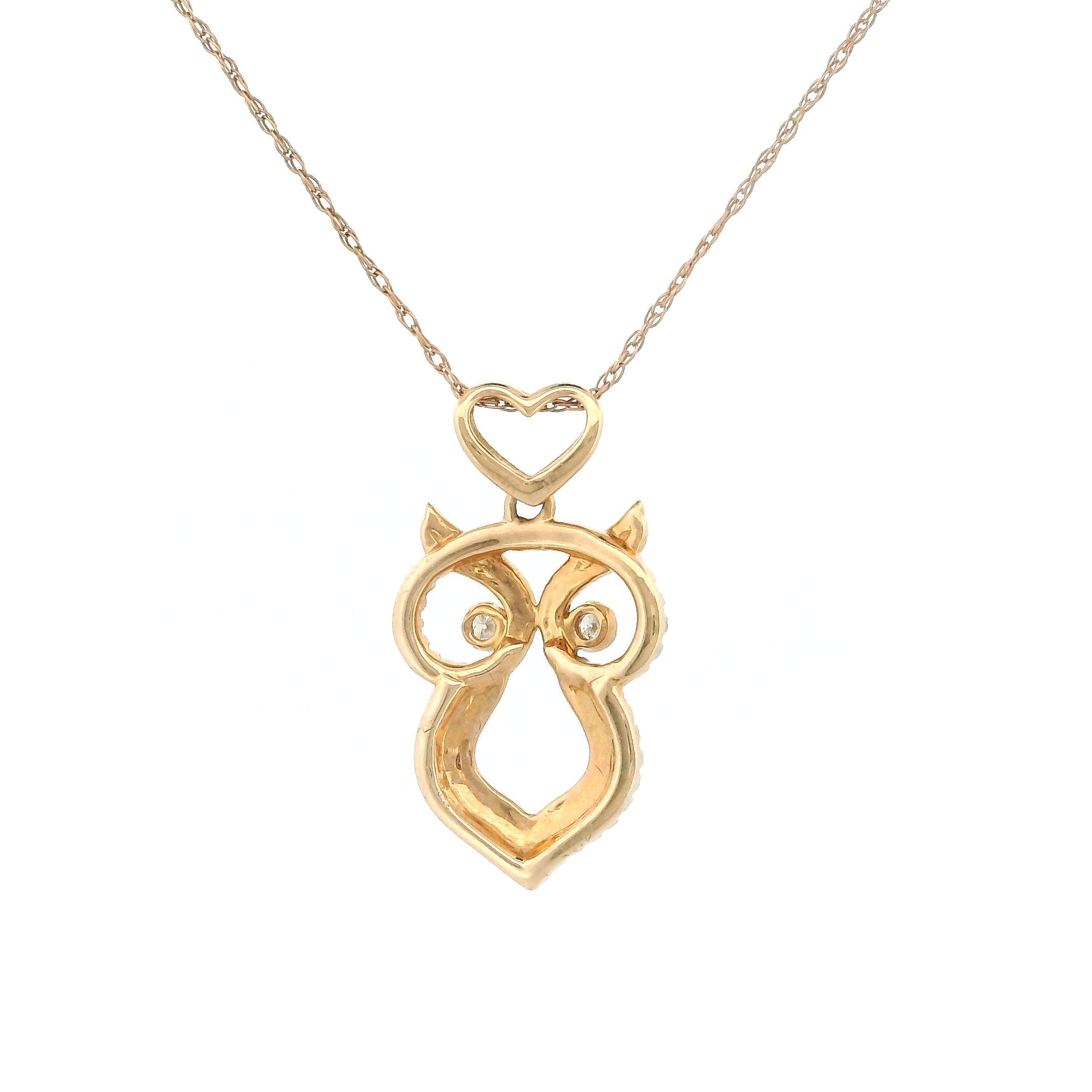 14k Rose Gold Owl Necklace