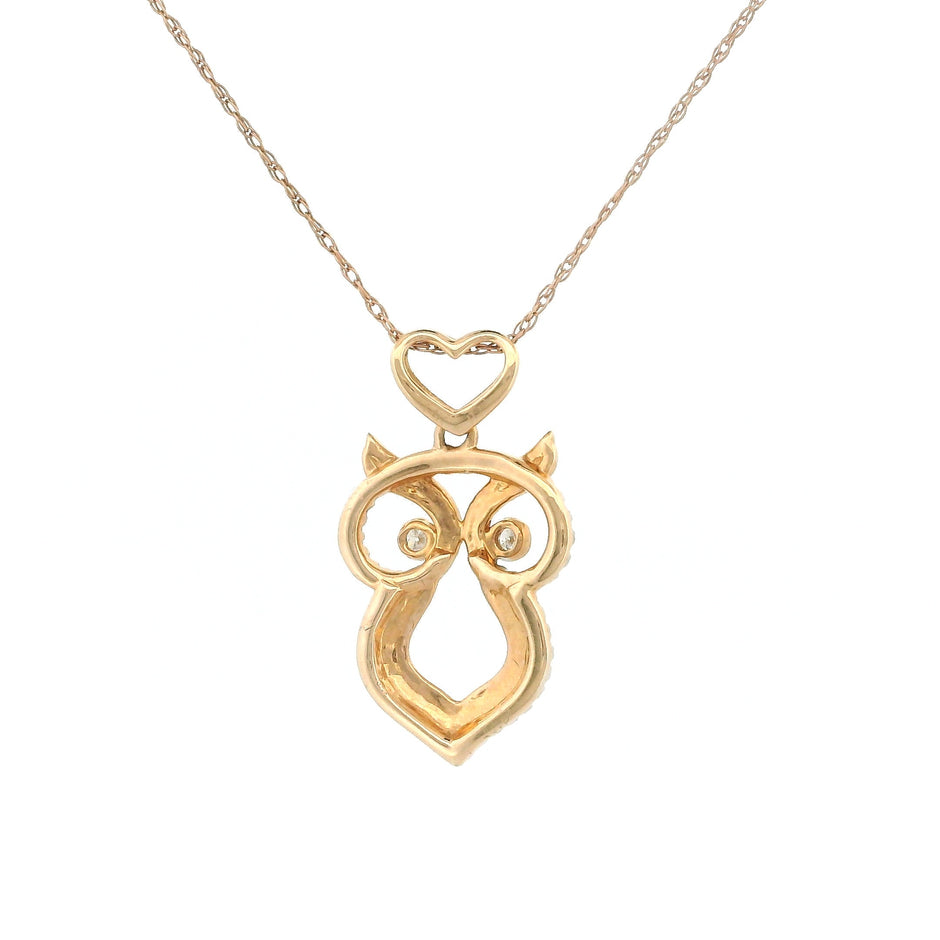 14k Rose Gold Owl Necklace