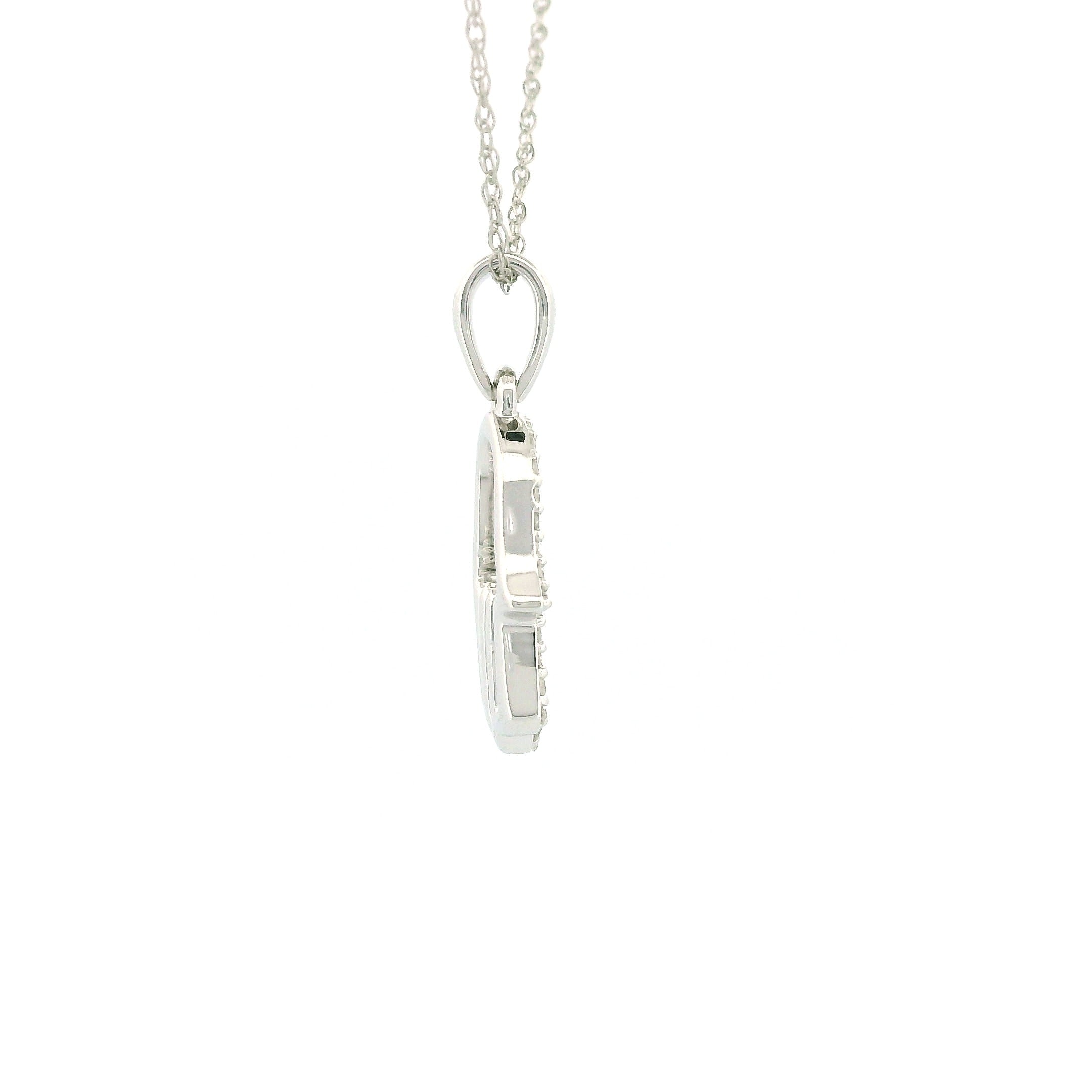 14k White Gold Hamsa Hand Necklace