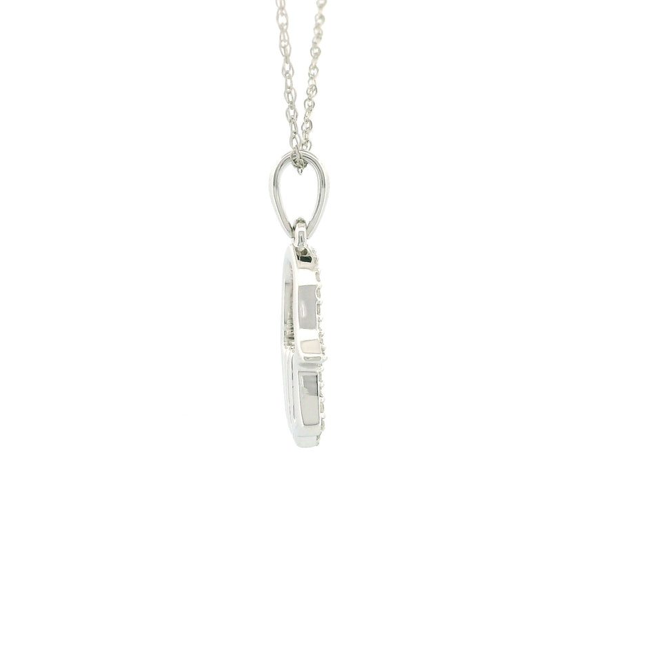 14k White Gold Hamsa Hand Necklace