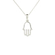 14k White Gold Hamsa Hand Necklace