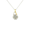 14k Gold Two Tone Round Diamond Necklace