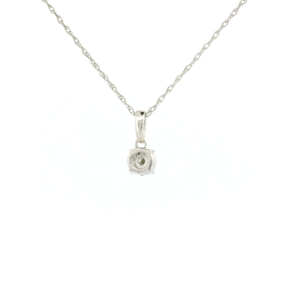 14k Gold Round Cluster Diamond Necklace