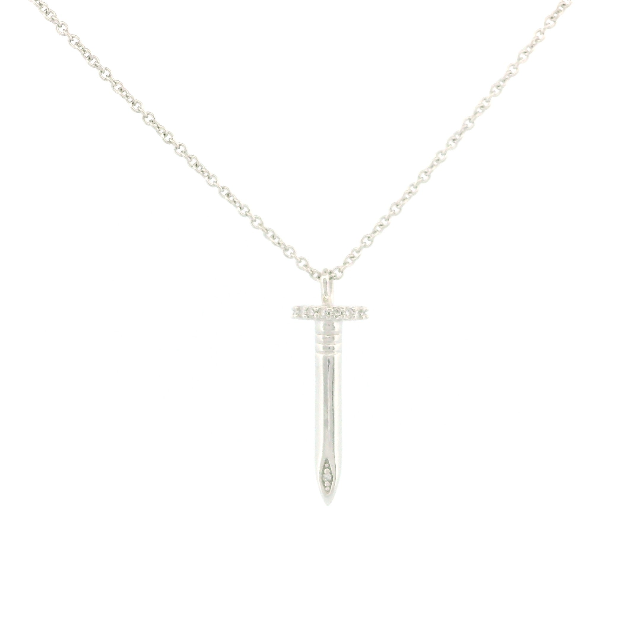 14k Gold Nail Diamond Necklace