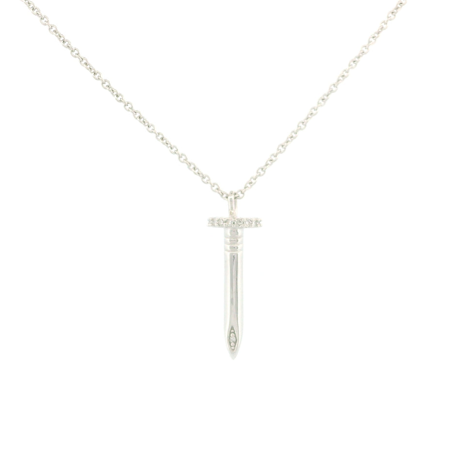 14k Gold Nail Diamond Necklace