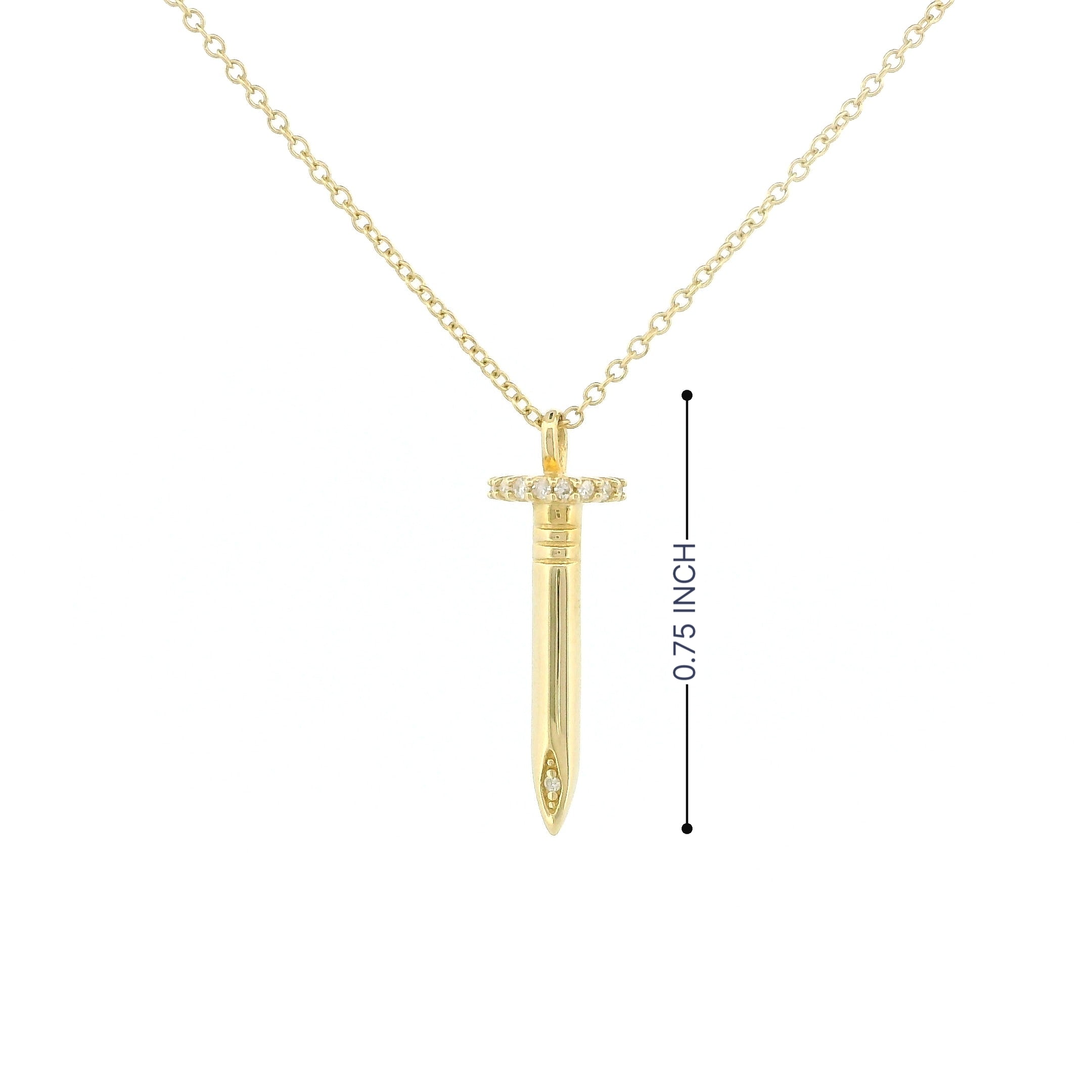 14k Gold Nail Diamond Necklace