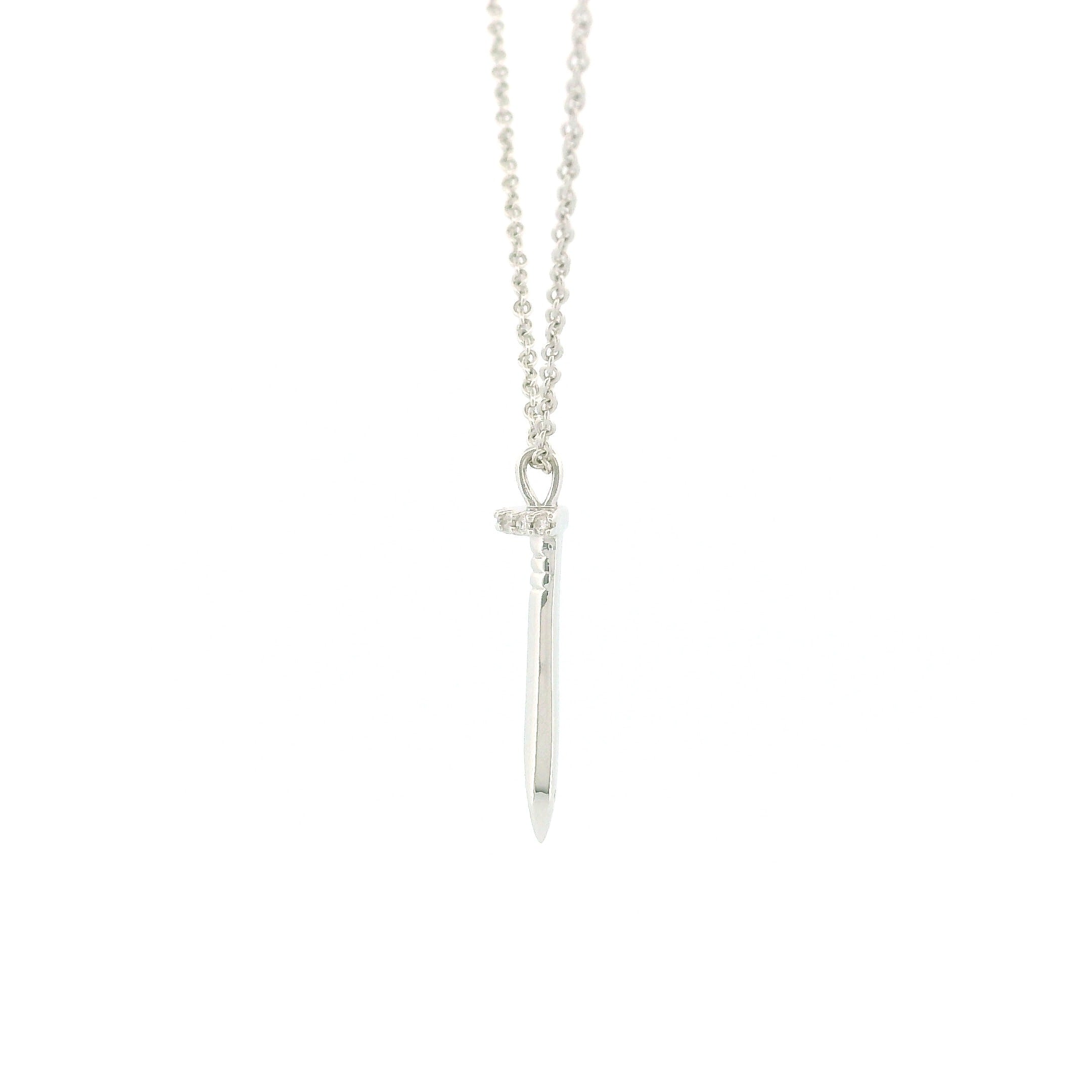 14k Gold Nail Diamond Necklace