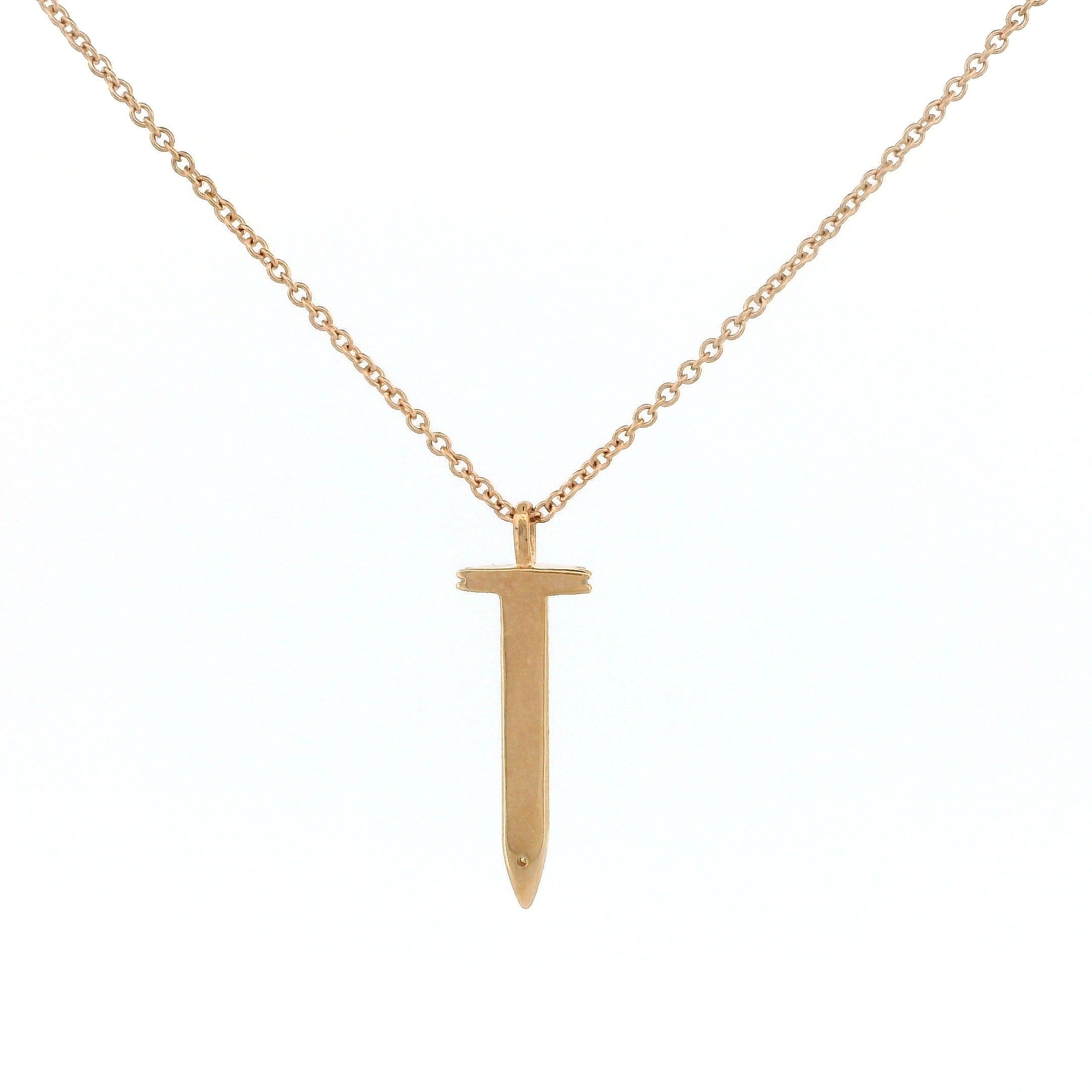 14k Gold Nail Diamond Necklace