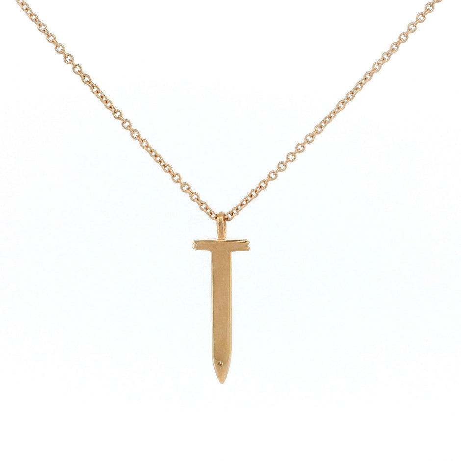 14k Gold Nail Diamond Necklace