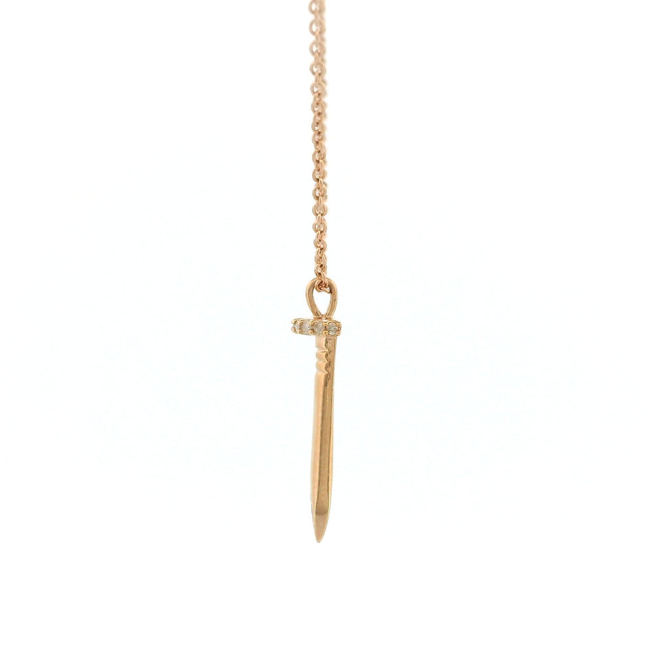 14k Gold Nail Diamond Necklace