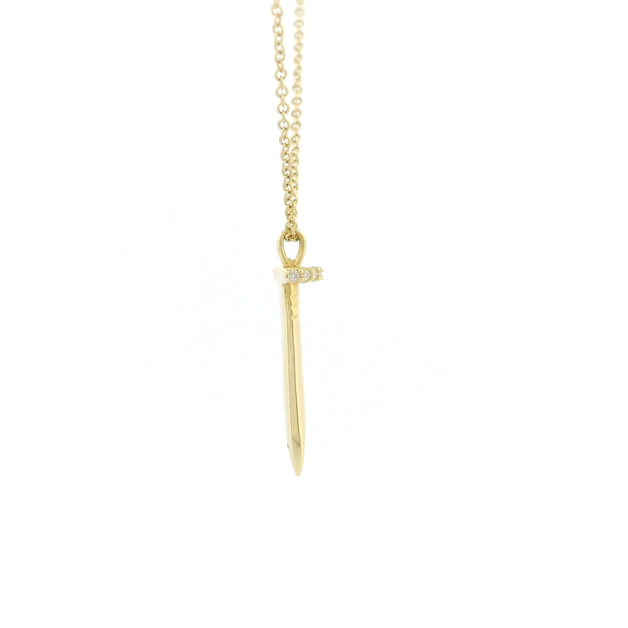 14k Gold Nail Diamond Necklace