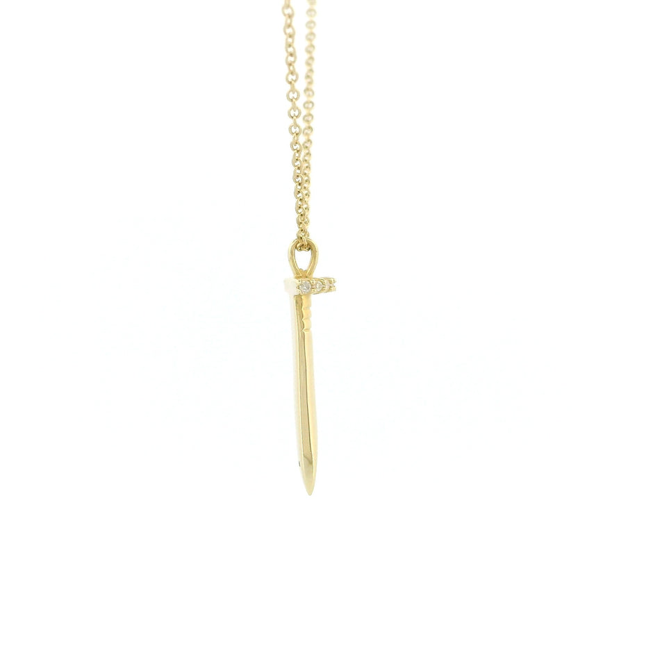 14k Gold Nail Diamond Necklace