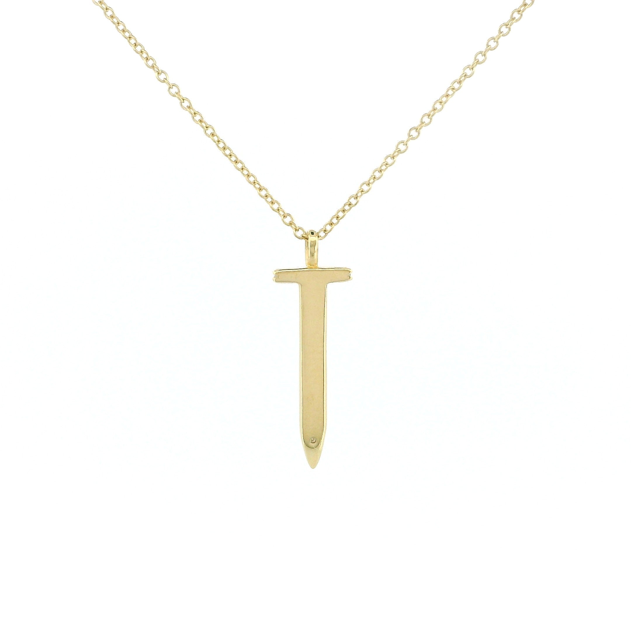 14k Gold Nail Diamond Necklace